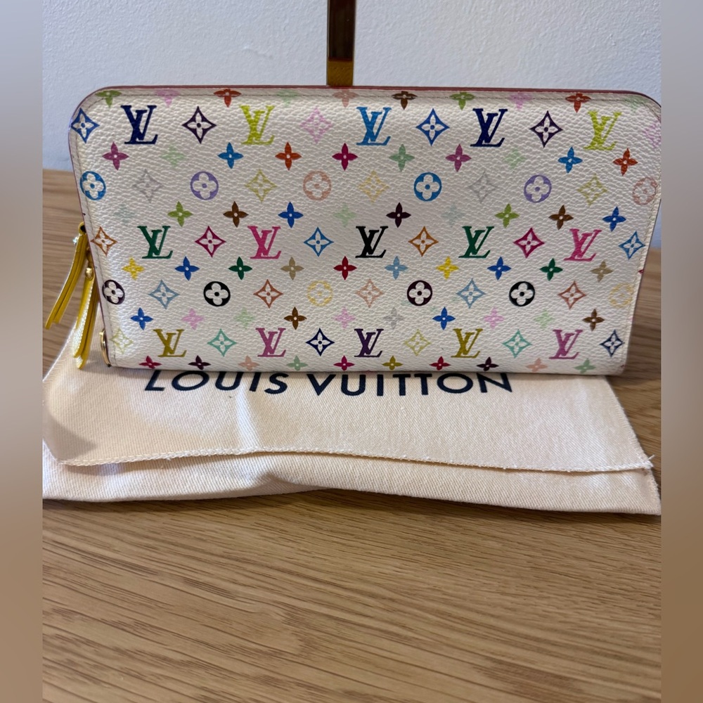 Authentic Louis Vuitton Multicolor Insolite Wallet with Yellow Interior